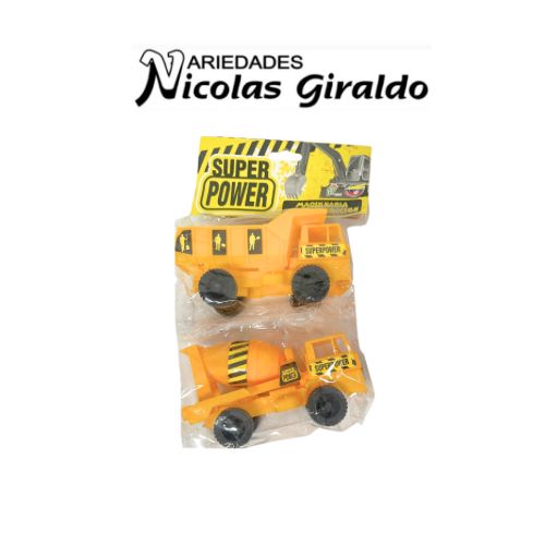Carro x2 plastico amarillo