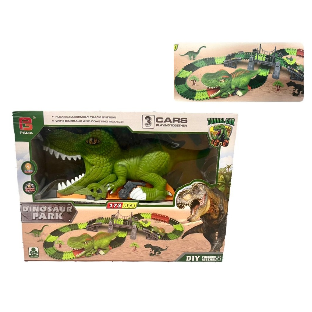 Pista carro dinosaurio grande x173 piezas