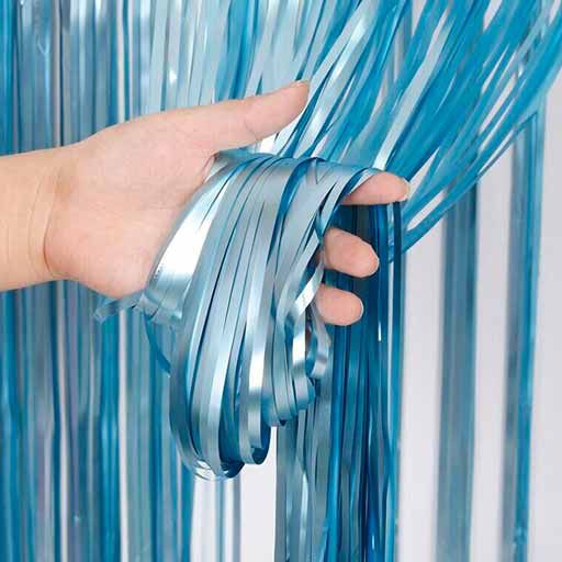 Cortina fiesta brillante 2x1 azul clara 