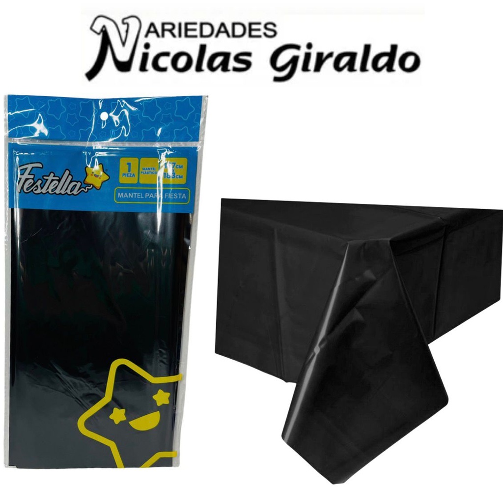 Mantel fiesta brillante negro (DF-005)