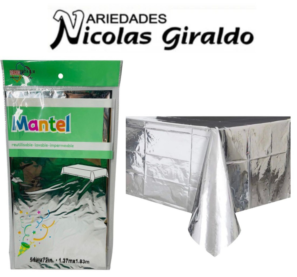 Mantel fiesta brillante plata (NA643P)(DF-005)