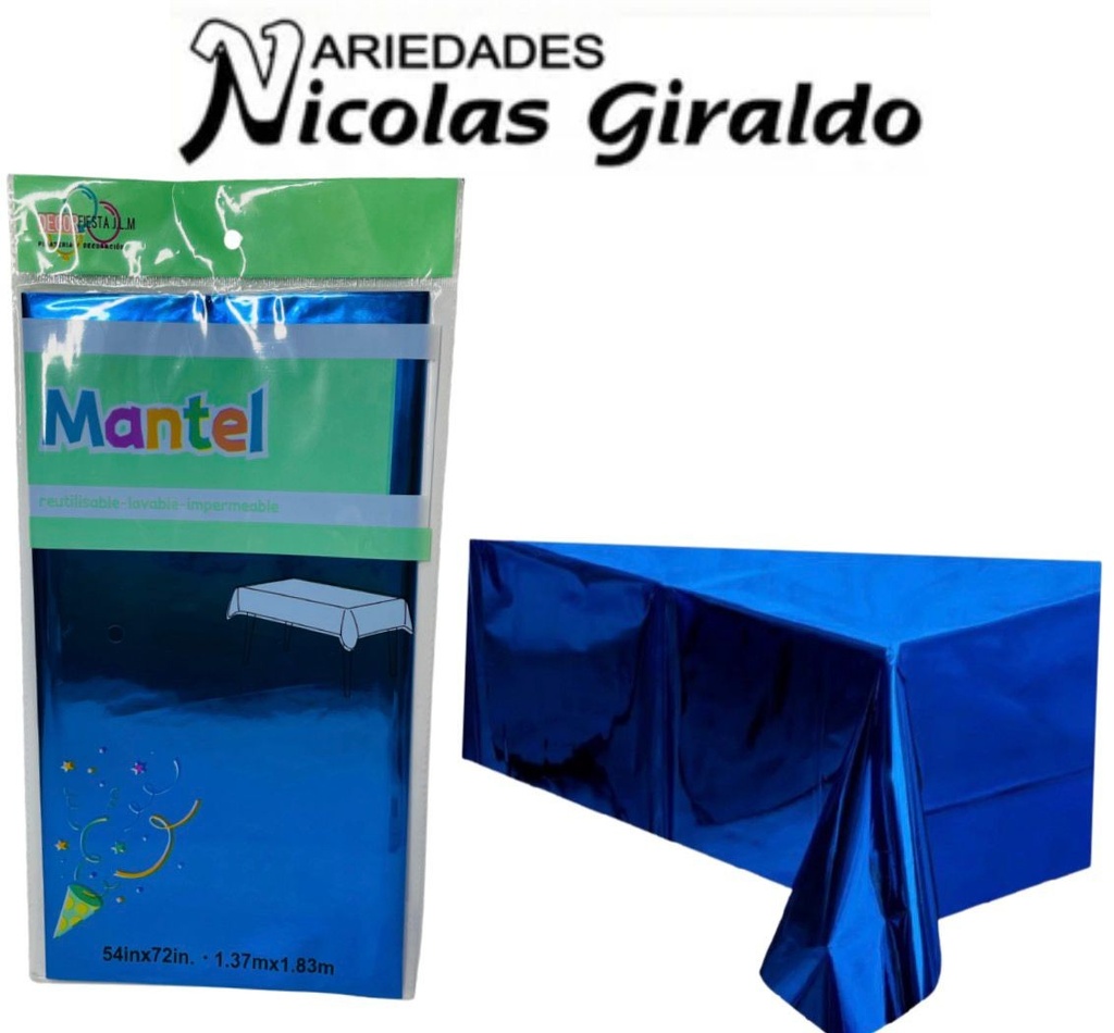 Mantel fiesta brillante azul oscuro (DF-005)