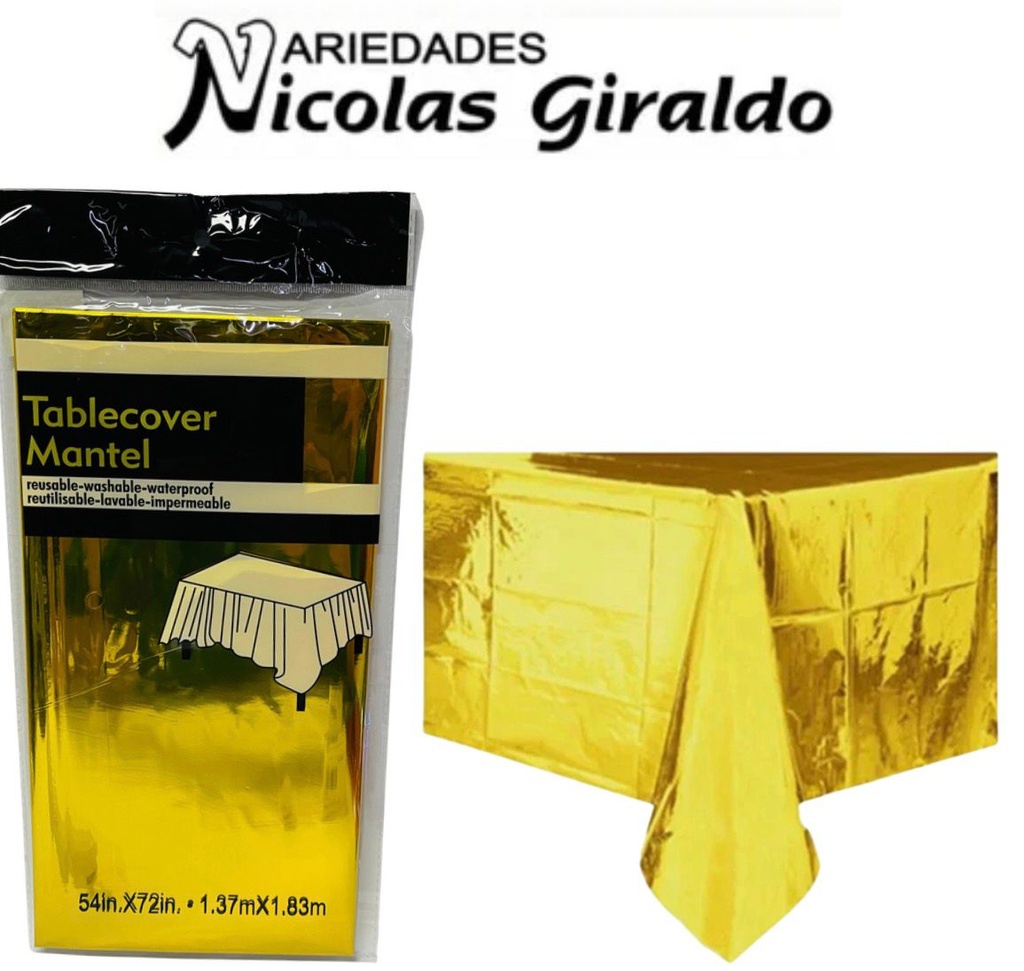 Mantel fiesta brillante dorado (NA643D)