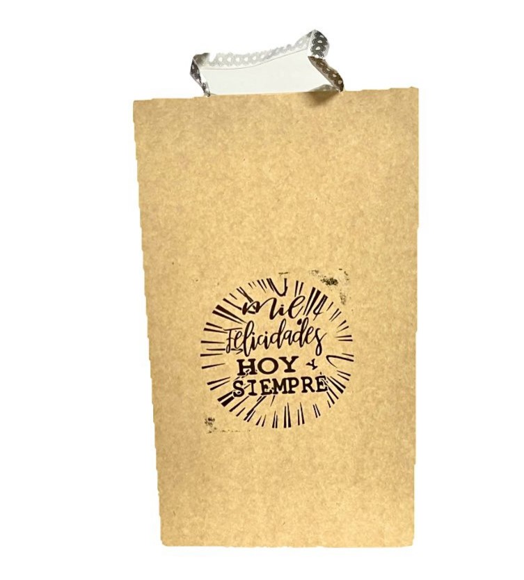 Bolsa regalo cariñito grande vertical kraft estampada
