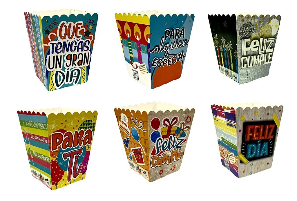 Caja ancheta crispetera Pequeña x12 toda ocasion