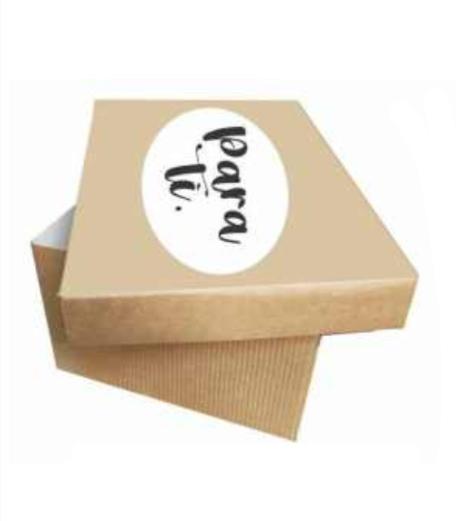 Caja kraft cariñito acetato mensaje grande
