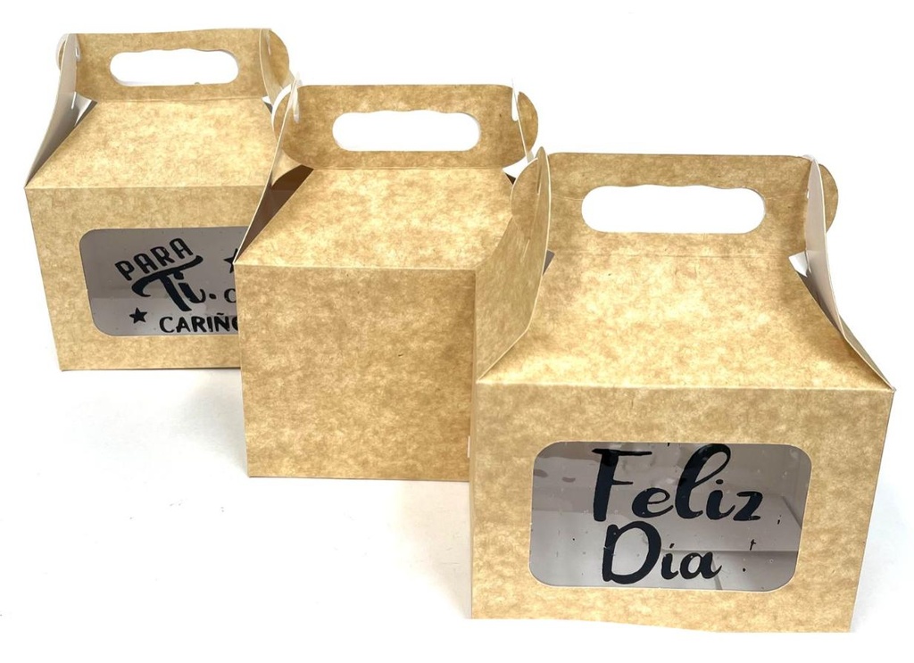 Caja lonchera cariñito mediana acetato con mensaje 15x10 pqt x6