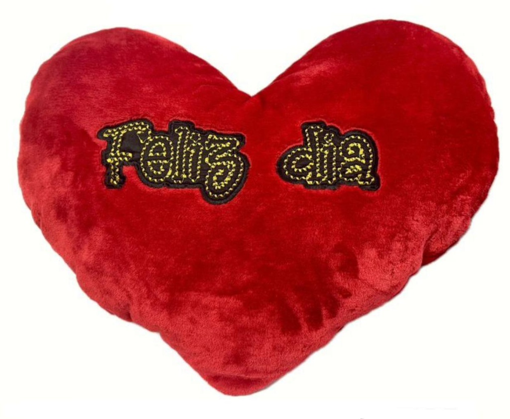 Cojin corazon jumbo borde plateado cariñitos