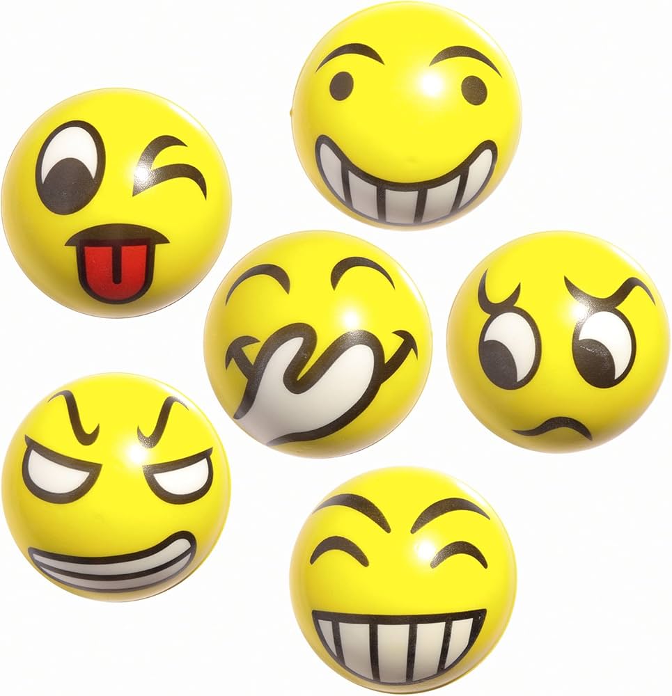 Pelota relajante emoticon grande paq x6 