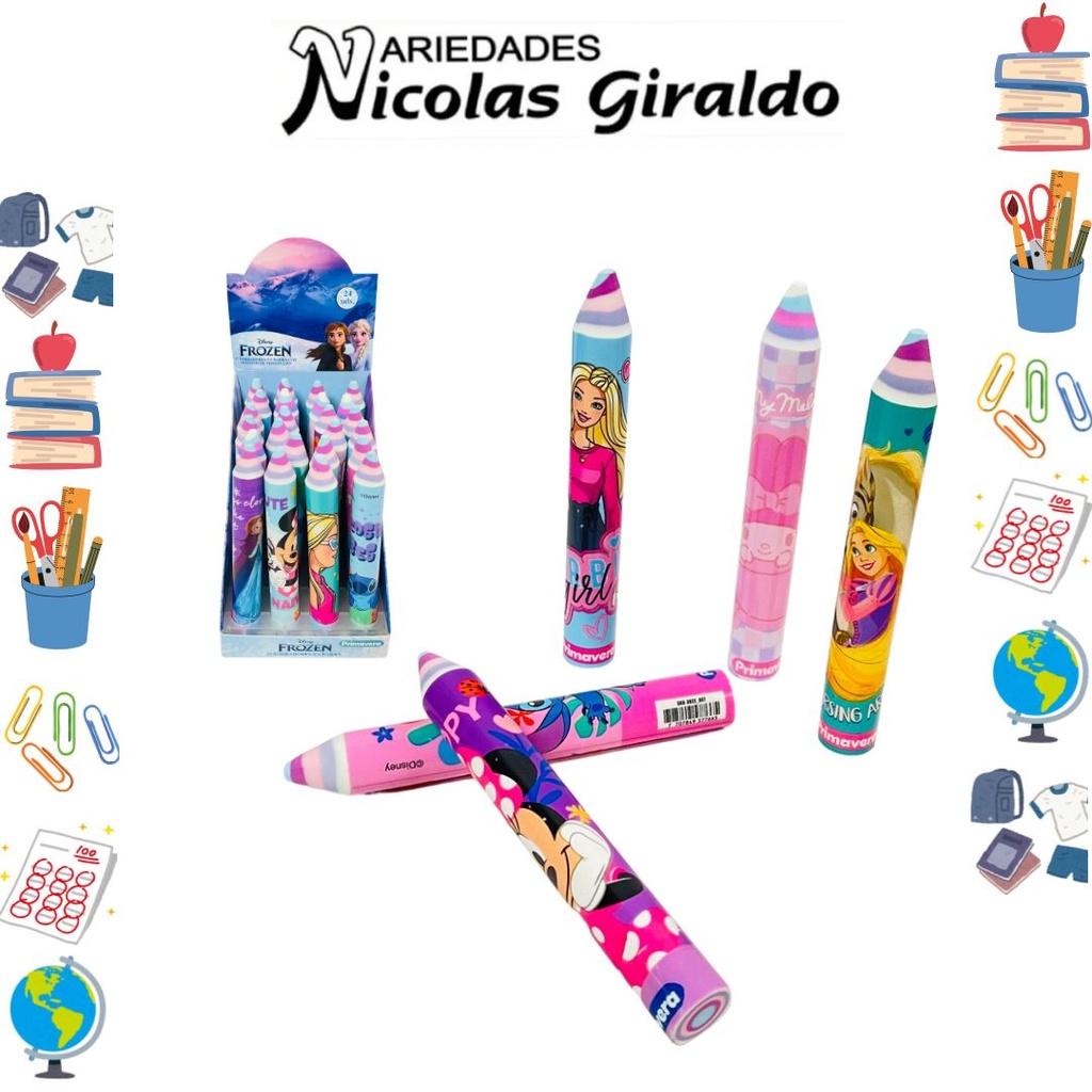 Borrador barra primavera personaje niña caja x24