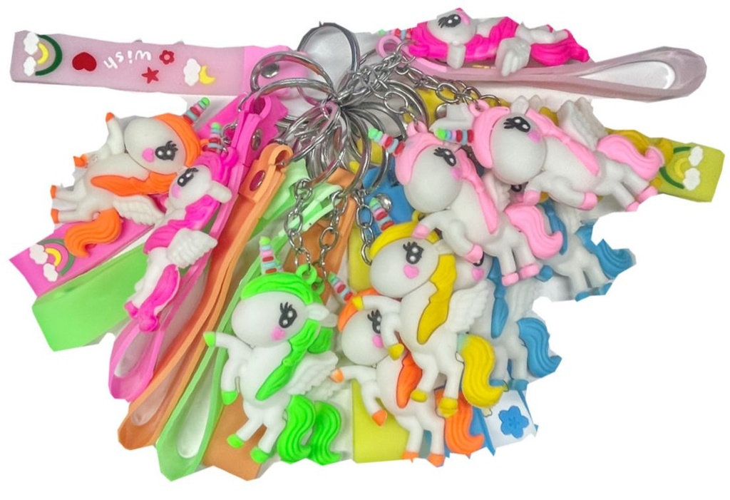 Llavero caucho fino unicornio correa PQT X12  