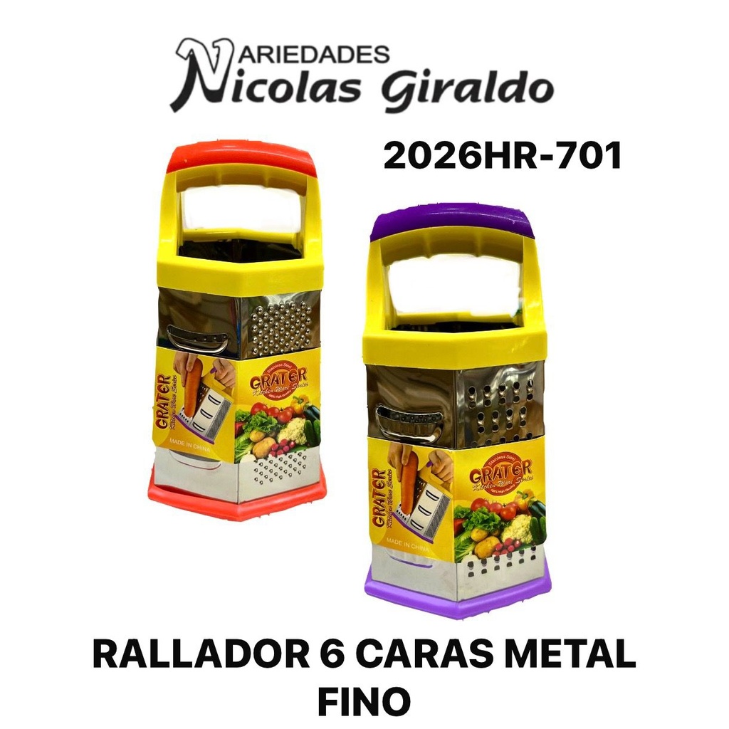 @Rallador 6 caras metal fino