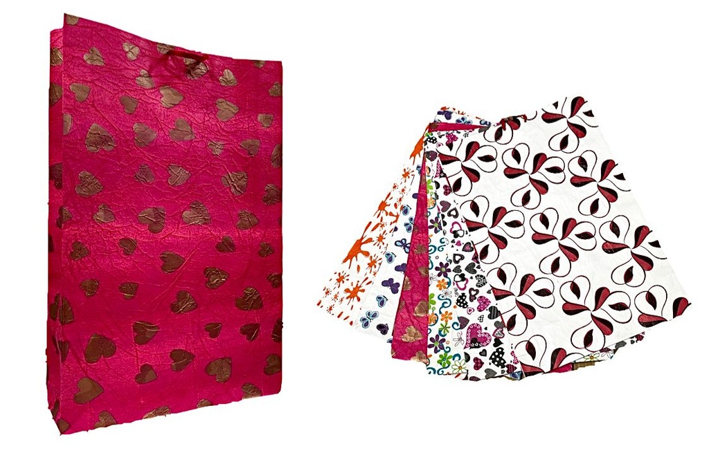 Bolsa regalo corrugada estampada Jumbo pqt x6
