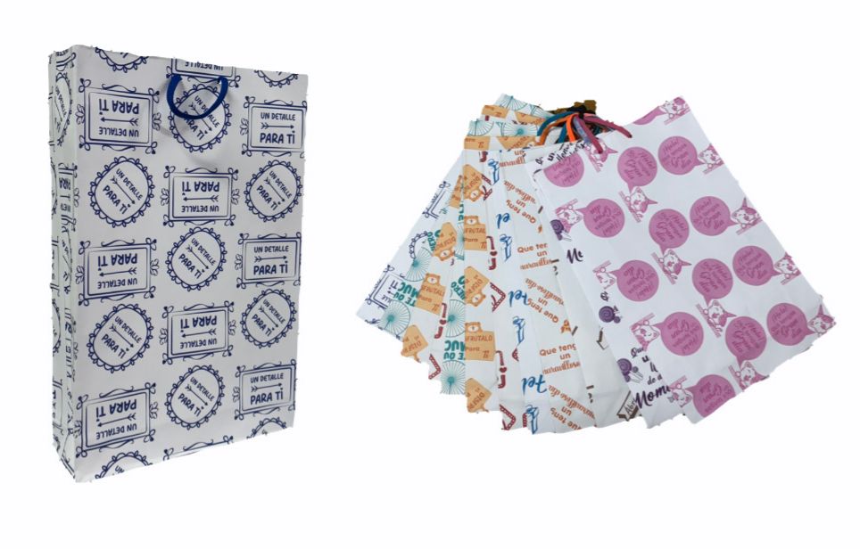 @Bolsa regalo mensaje blanca grande pqt x12