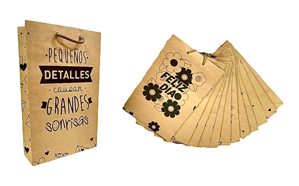 Bolsa regalo kraft estampada slla med pqt x12