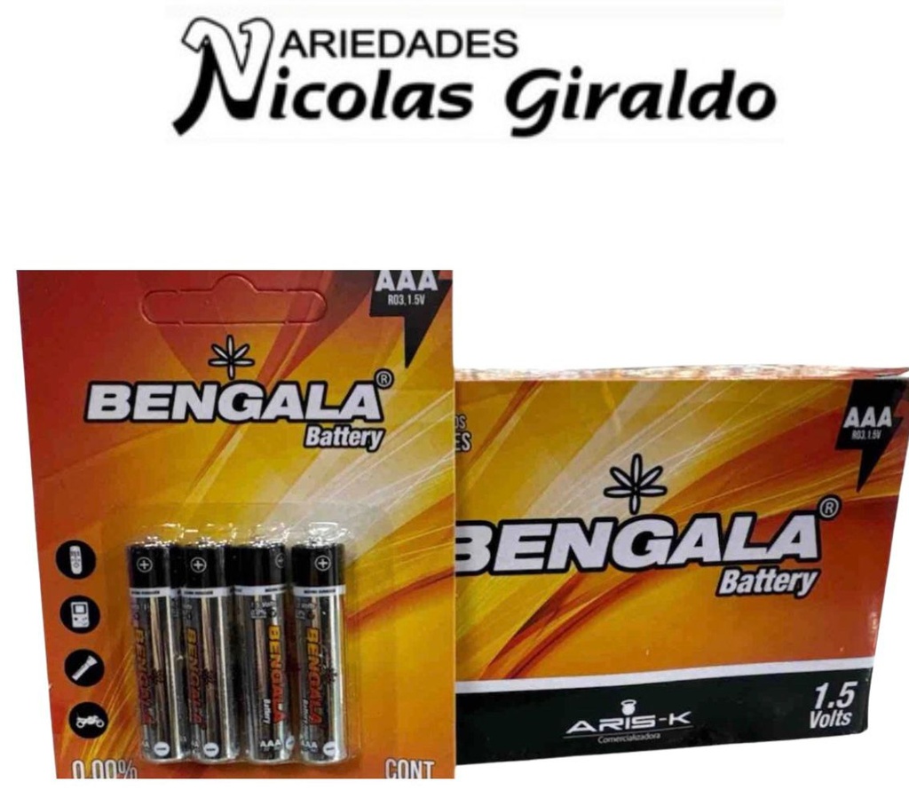 Pila bengala 3AAA carton x4 caja x12 