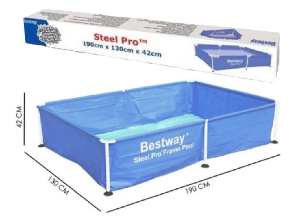 Piscina rigida rectangular con estructura metalica 1.52x38