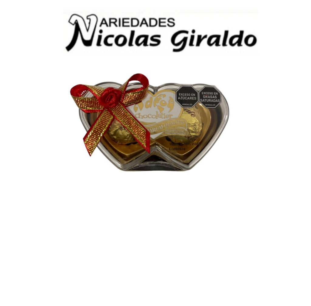 Chocolate adro golden corazon X2