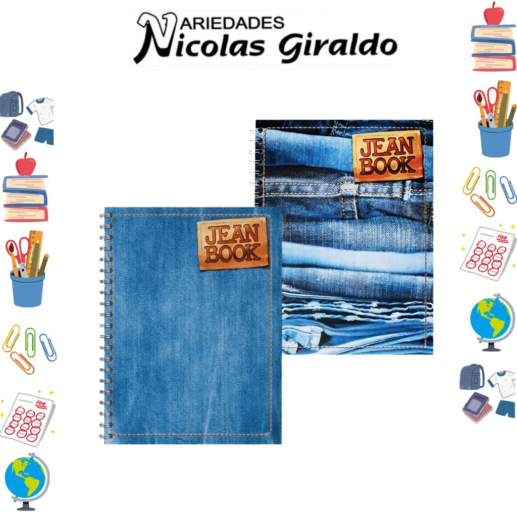 Cuaderno norma argollado grande dura book jean book raya