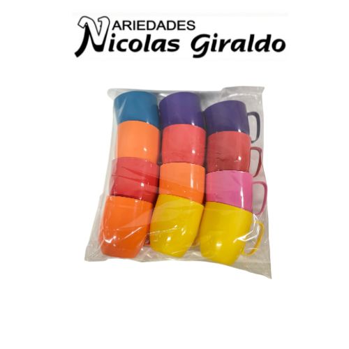 Pocillo plastico color grande PQT X12