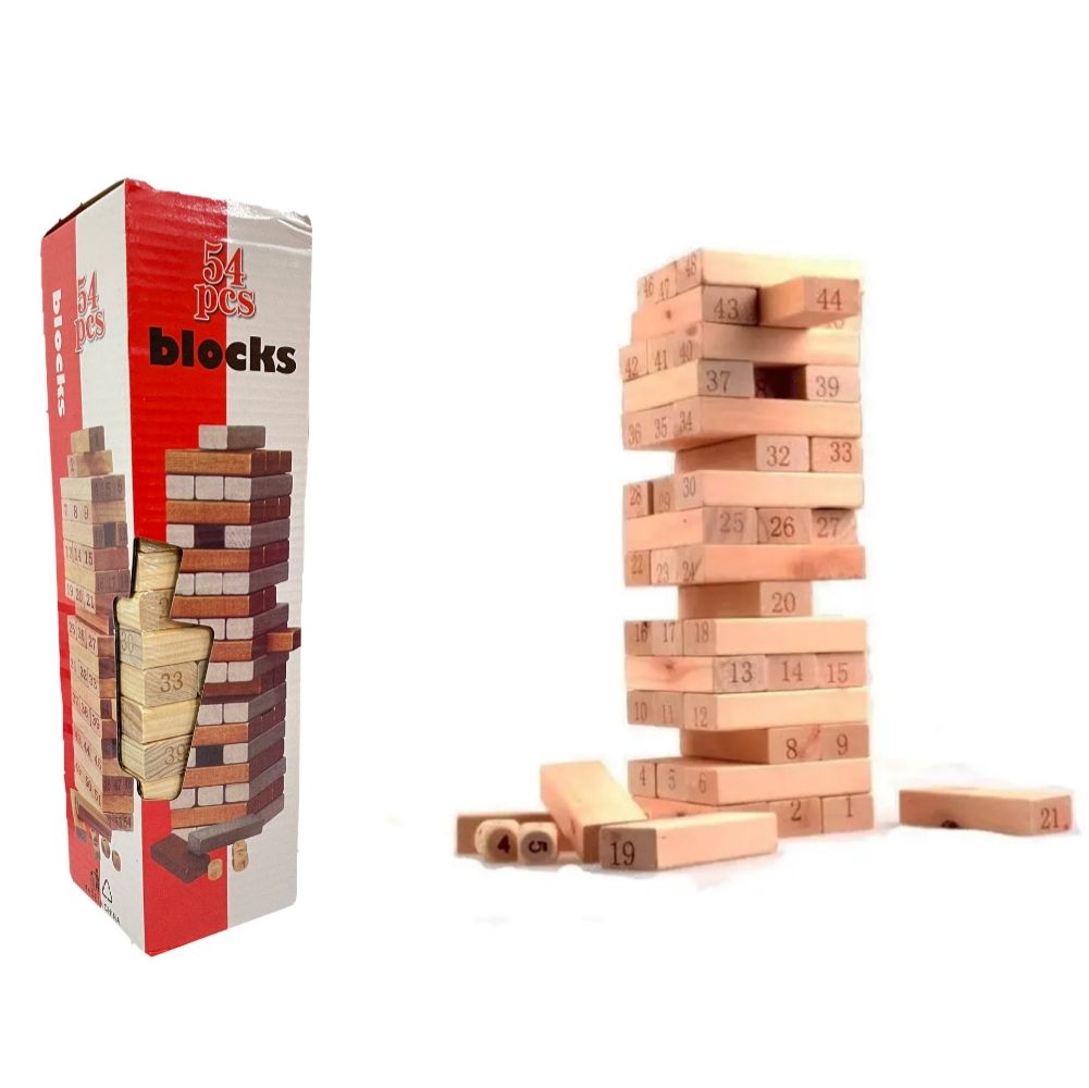 Didactico jenga gigante numero caja roja  