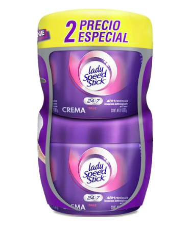 Desodorante lady crema pote x100g oferta x2 
