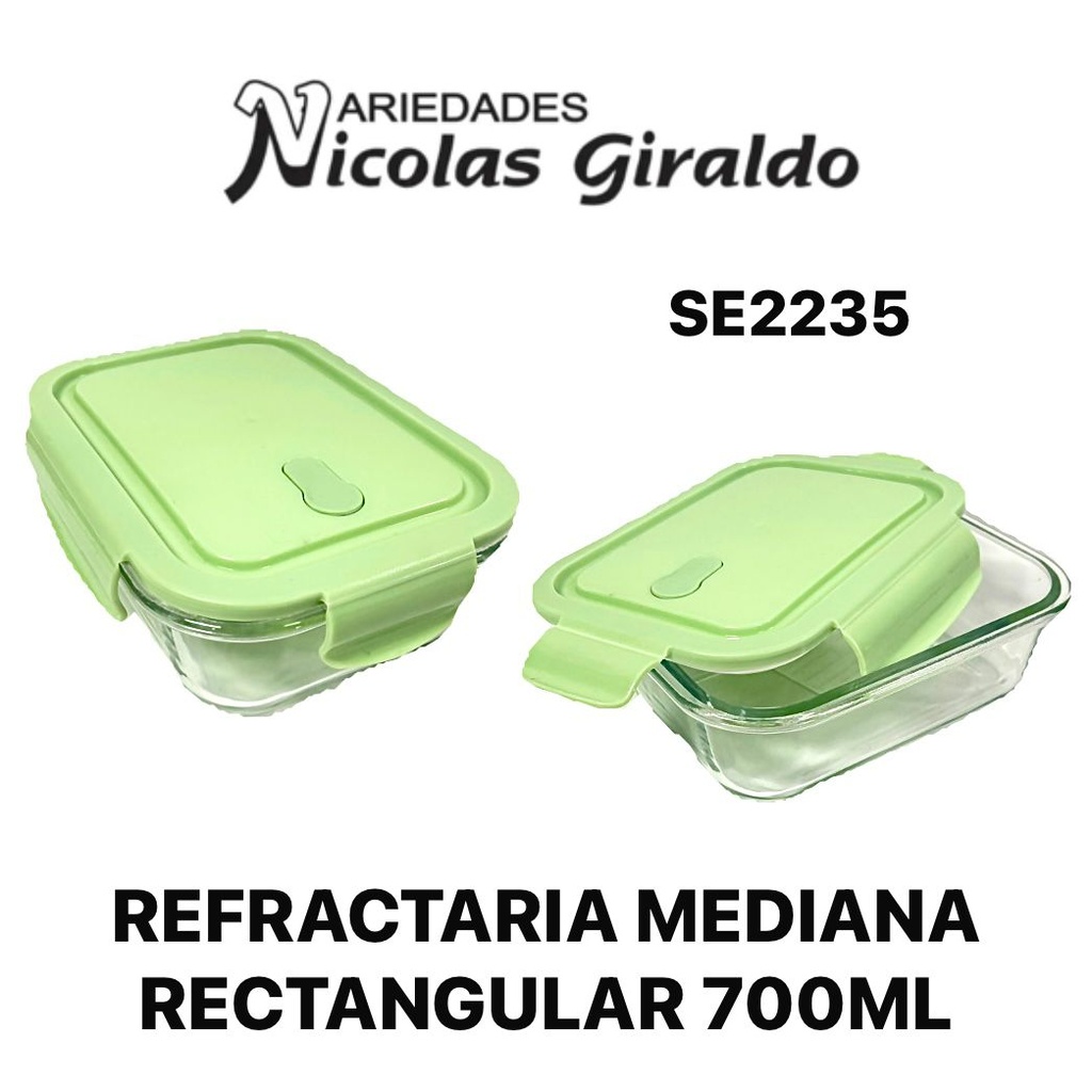 Refractaria mediana rectangular 700ml