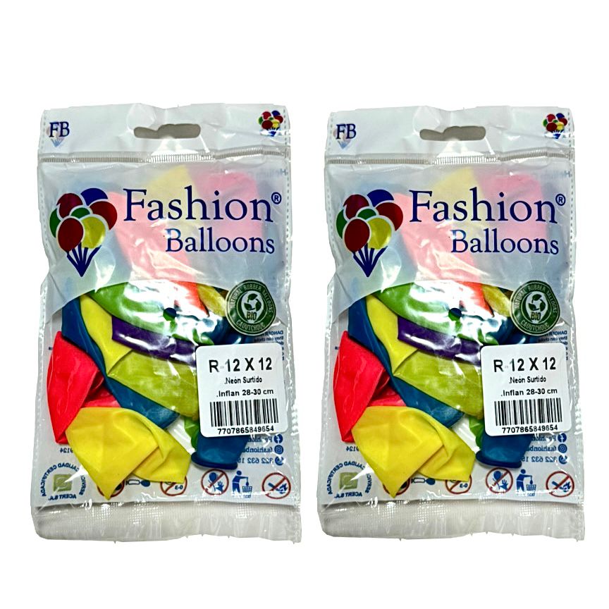 Bomba ballons r12x12 neon surtido