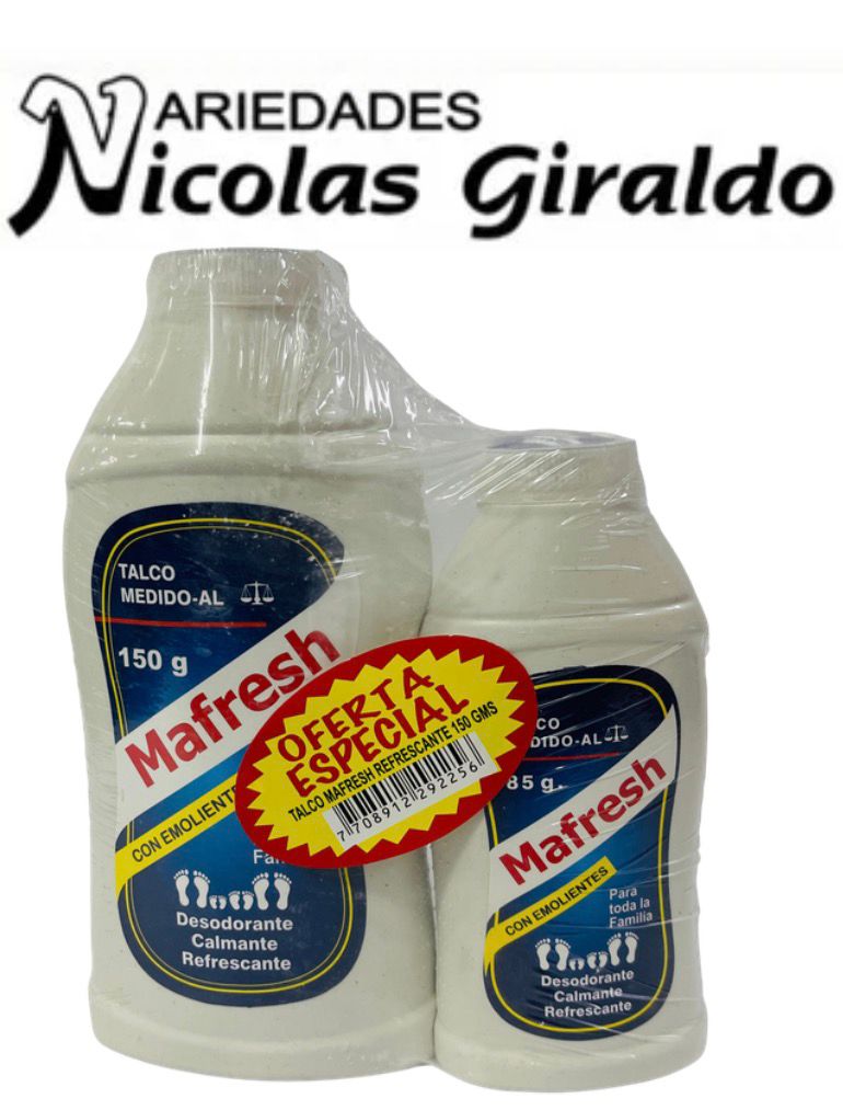 Talco oferta mafresh 150 mas 85 pequeño