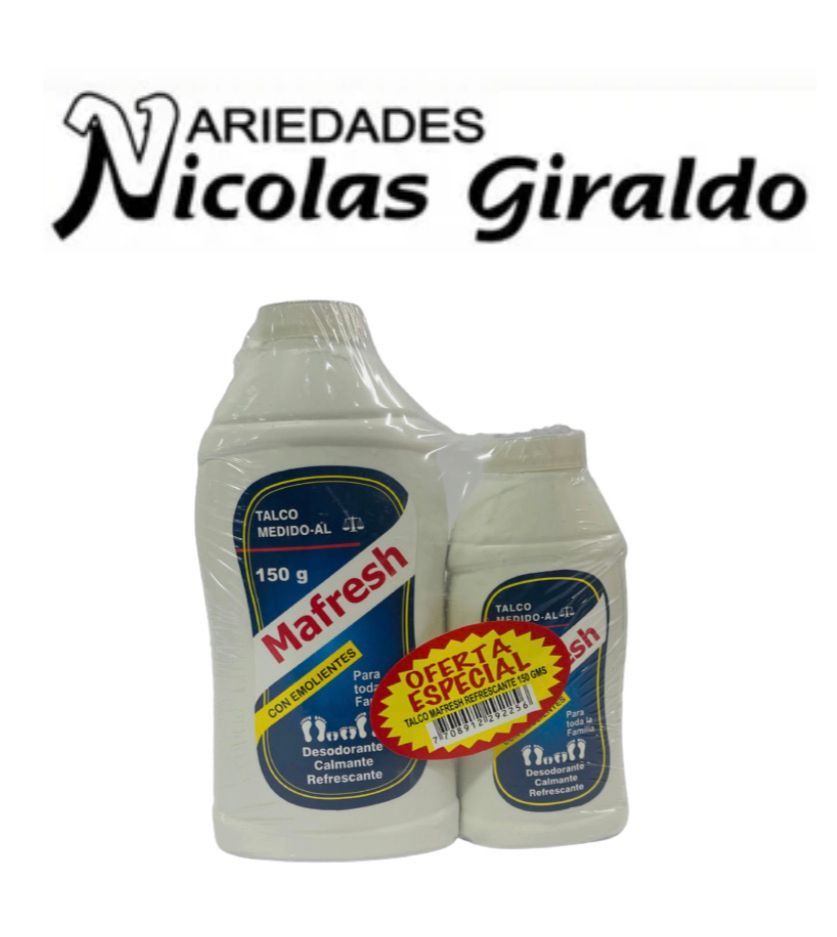 Talco oferta mafresh 150 mas 85 pequeño