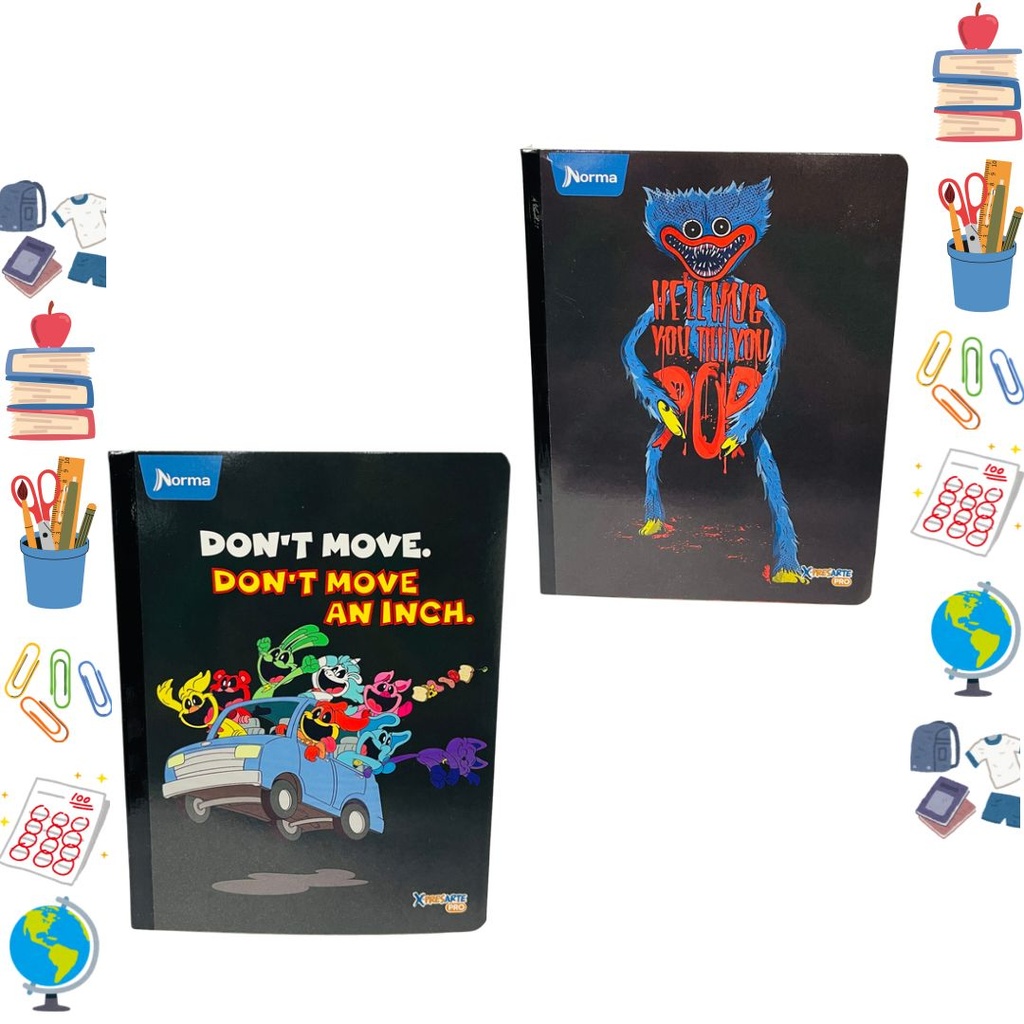 Cuaderno xpresarte cosido licencia poppy playtime 100H rayas  