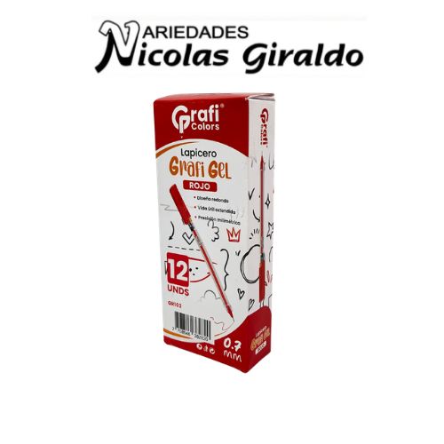 Lapicero tapa 0.7 rojo x12 graficolors