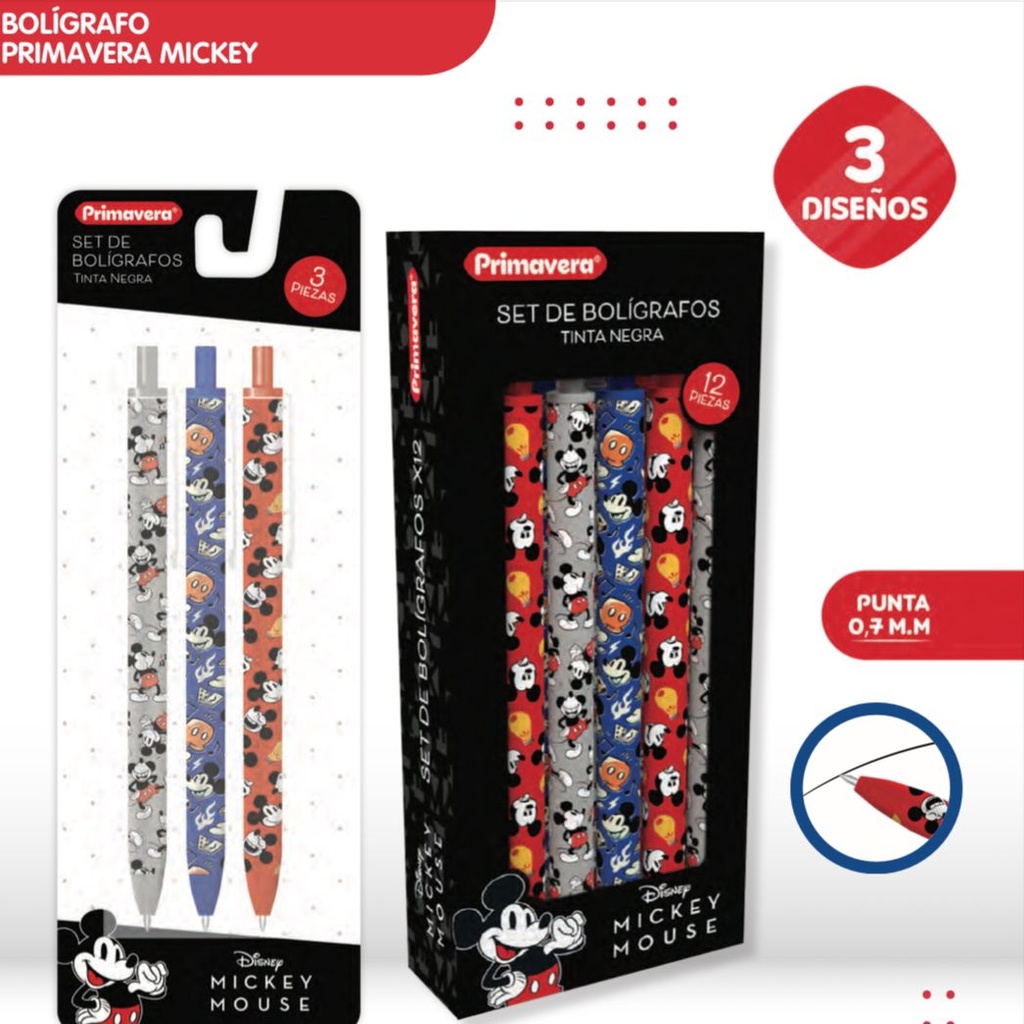Lapicero primavera personaje mickey x12