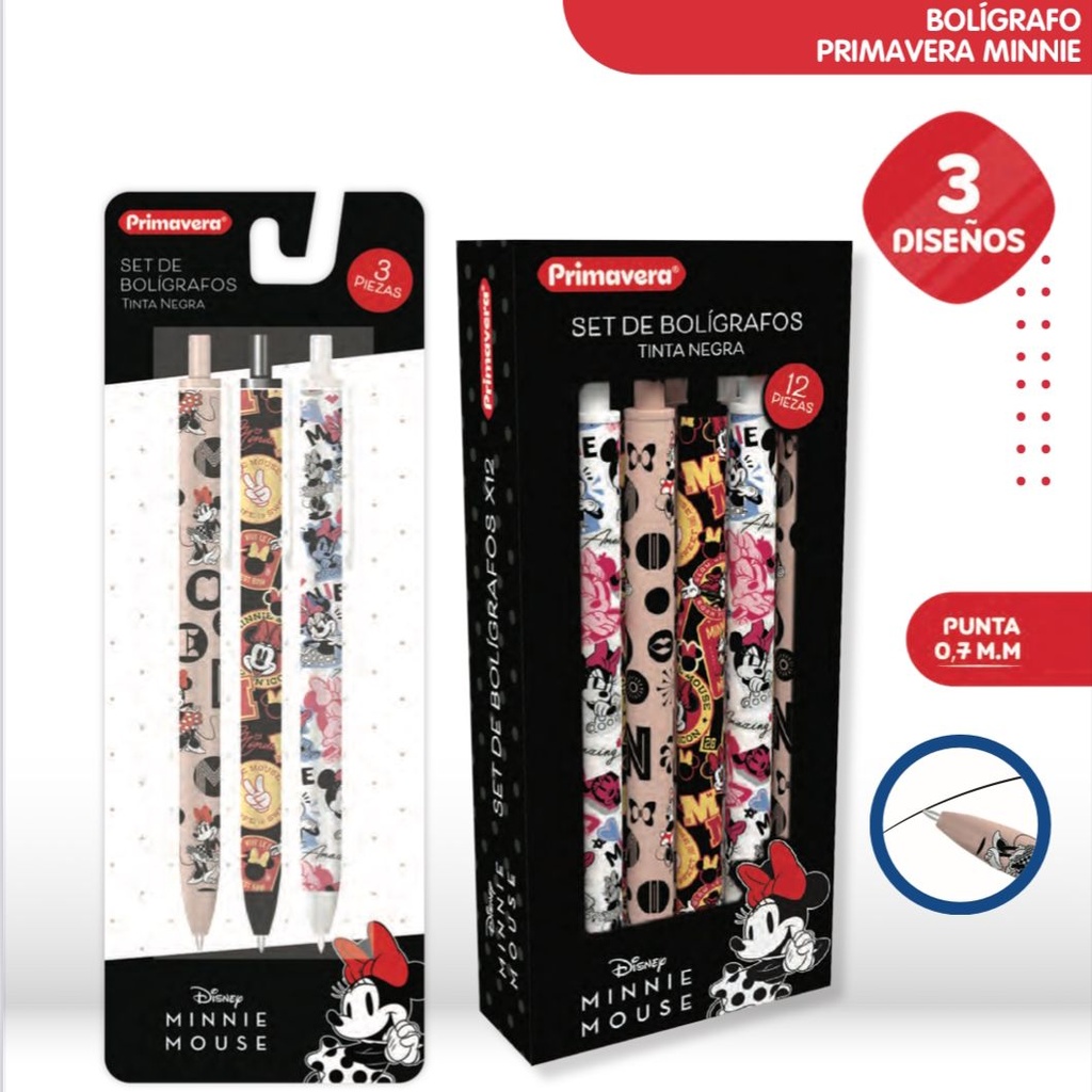 Lapicero primavera personaje minnie x12 