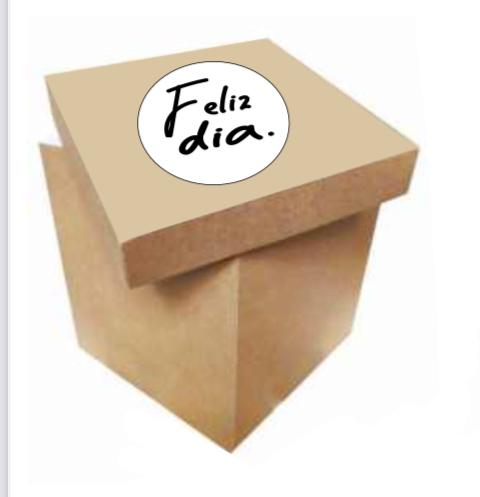 Caja kraft cariñito acetato mensaje mediana 