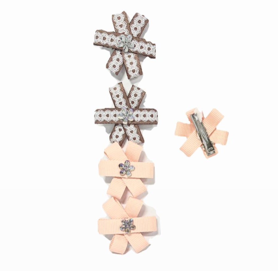 @Moño pinza sencillo x4 