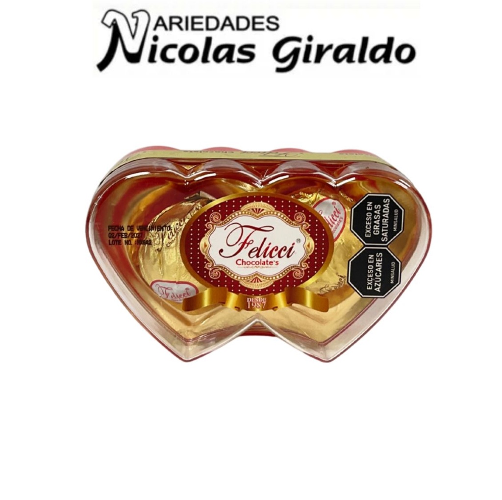 Chocolate feliccie doble corazon x2