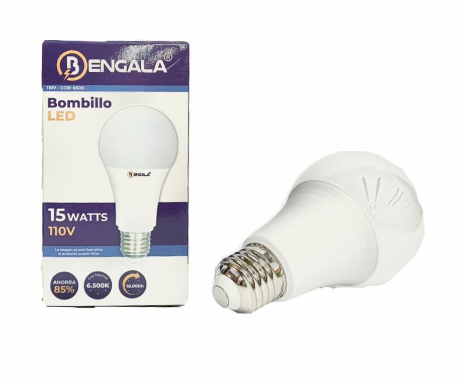 Bombillo bengala 15 watts redondo 