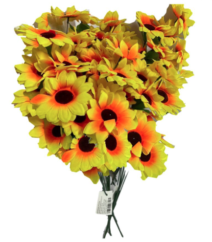 Flor ramo girasol x5 paquete x12 ramos