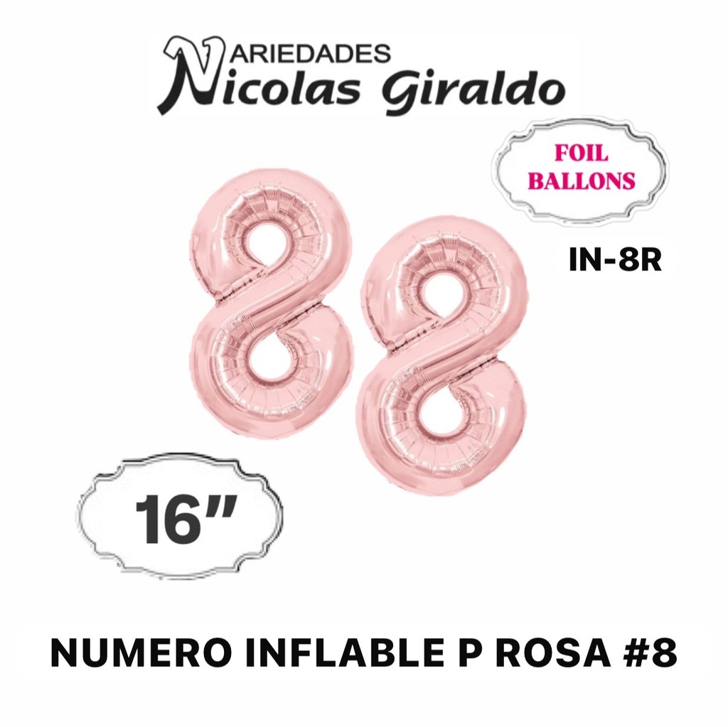 @Numero inflable p rosa #8 (1404P)