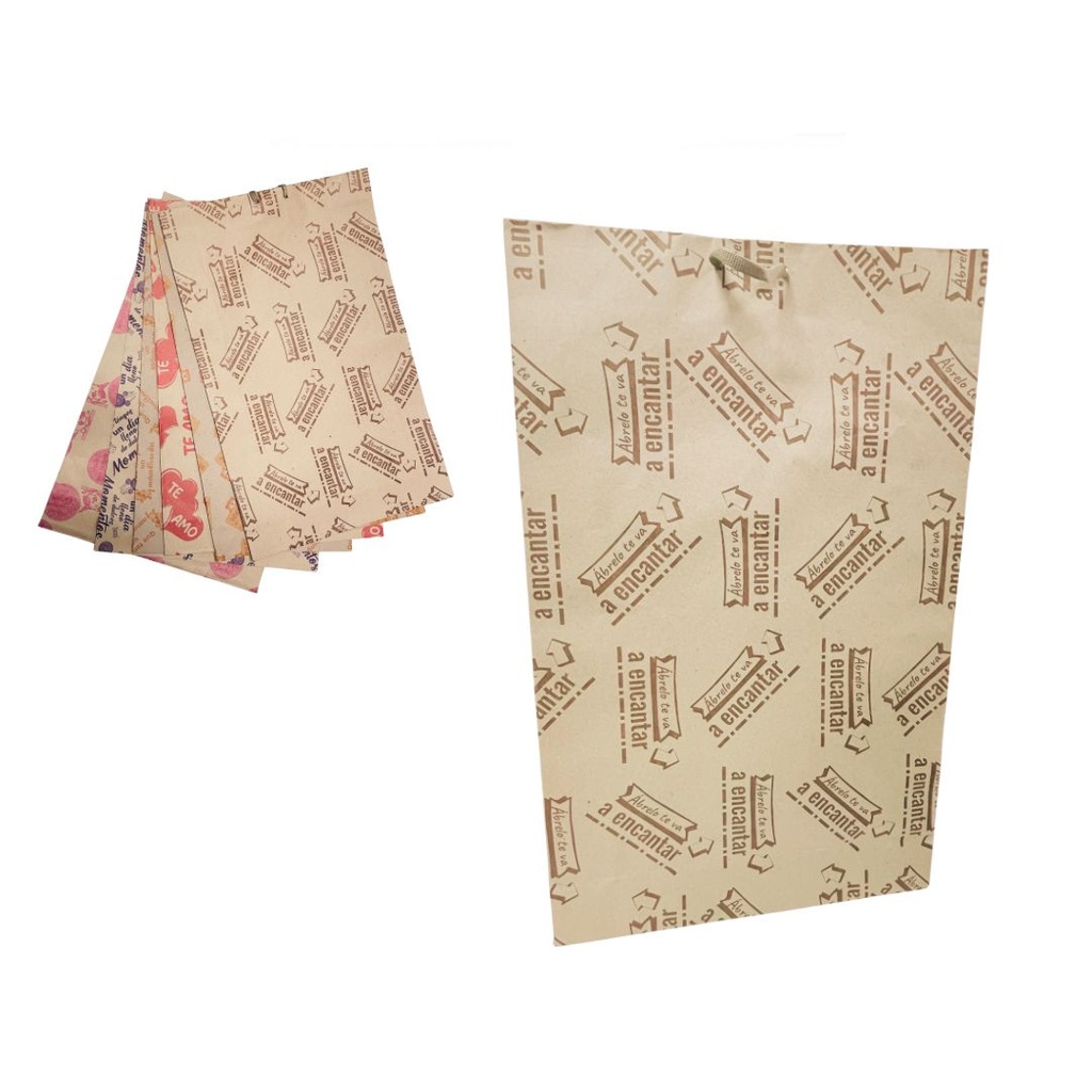 @Bolsa regalo kraft mensaje Jumbo pqt x6 