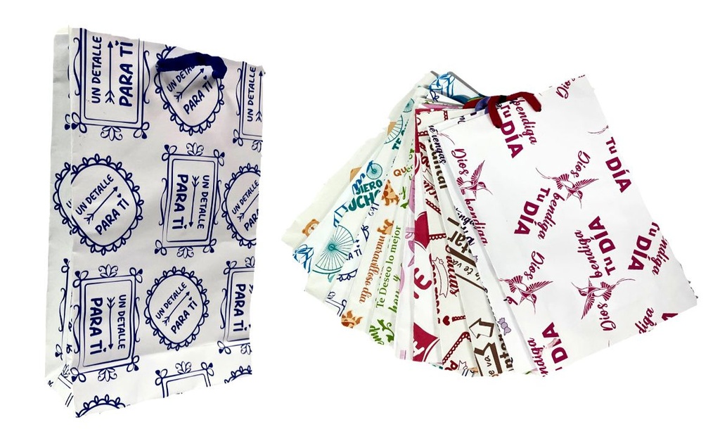 @Bolsa regalo mensaje blanca Mediana pqt x12 