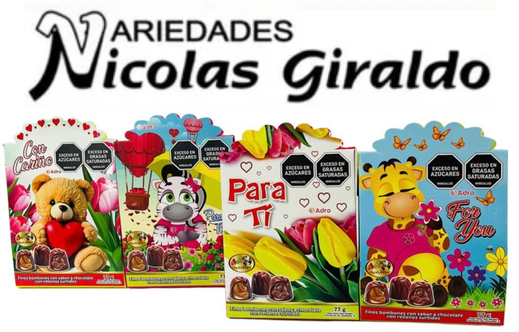 Chocolate adro estuche tulipan x77 gr
