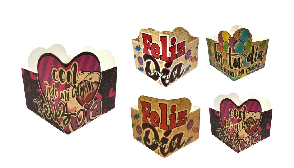 Caja ancheta cariñito relieve policromia x6