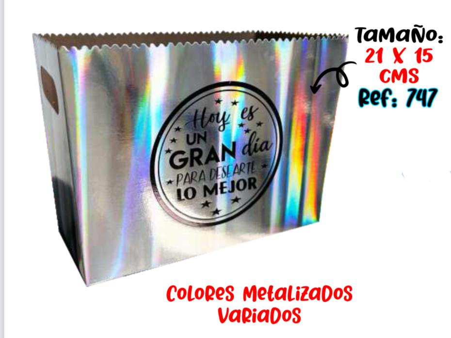 Caja ancheta cariñito grande metalizada x6 