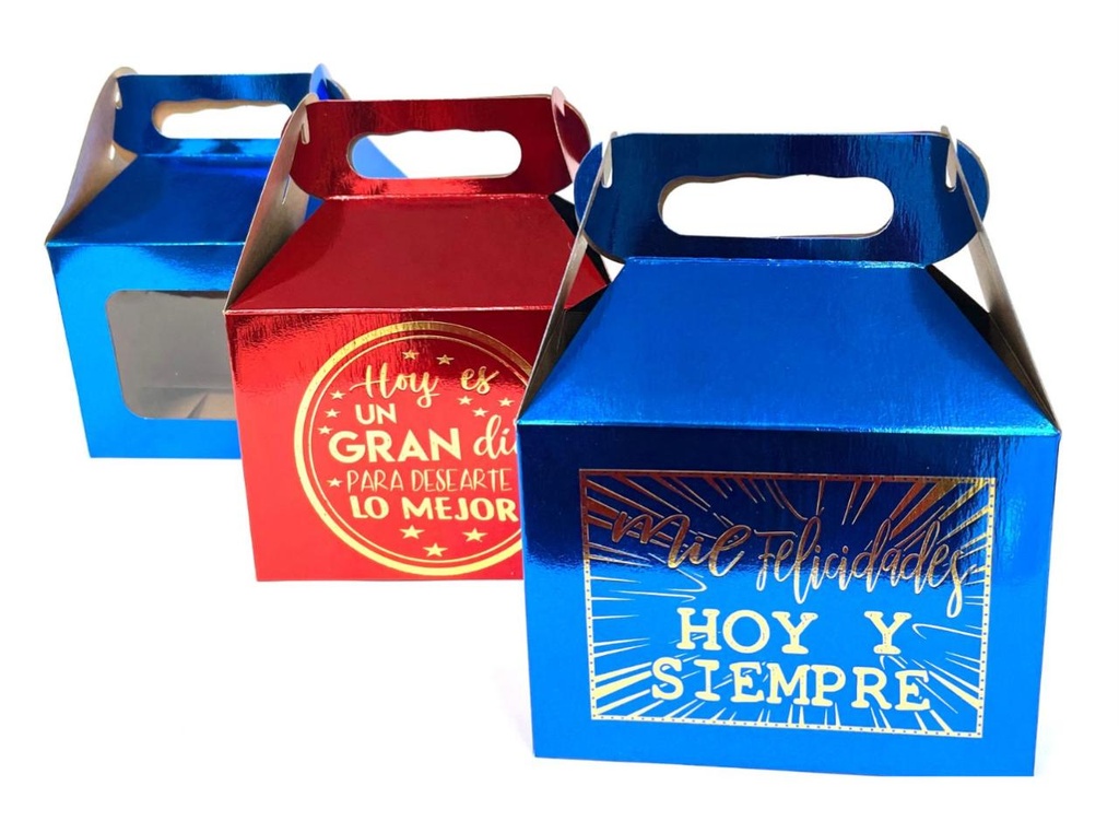 Caja lonchera cariñito metalizada ventana X6