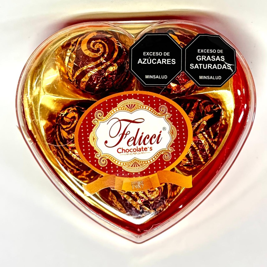 Chocolate feliccie corazon X5 doble 