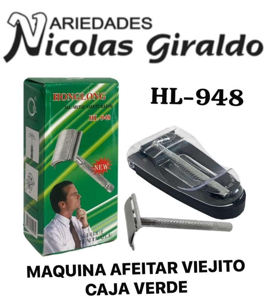 Maquina afeitar viejito caja verde