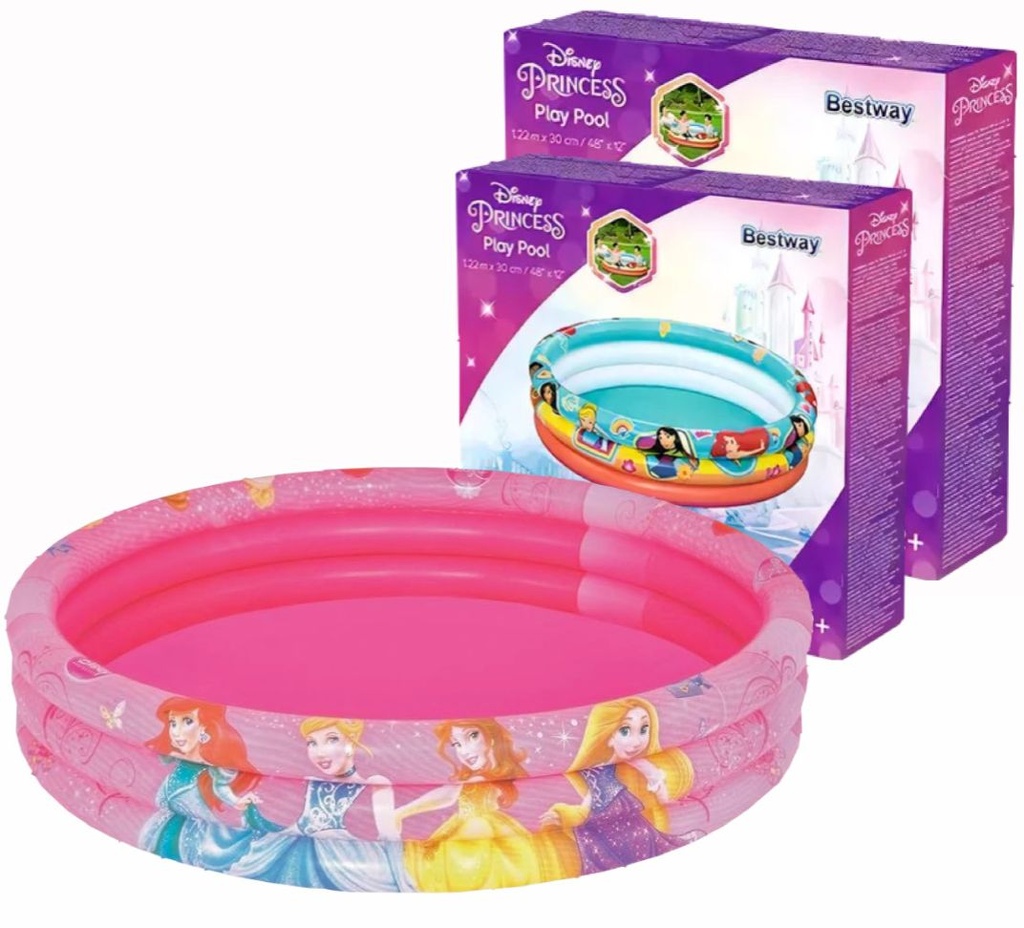 Piscina inflable 3 aros princesas disney 1.22X30M 