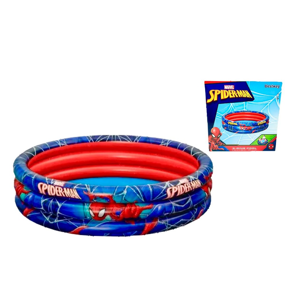 Piscina inflable 3 aros spiderman disney 1.22X30M 
